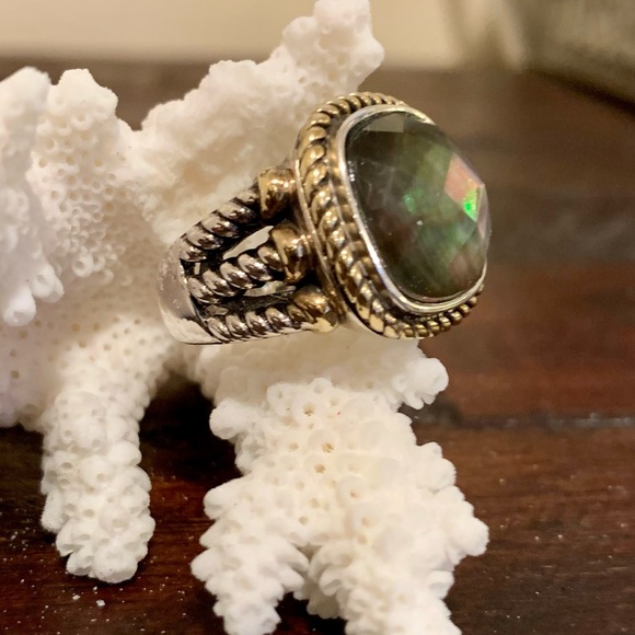 Genuine Grey Mother of Pearl & Clear Quartz .925 - Picture 3 of 10